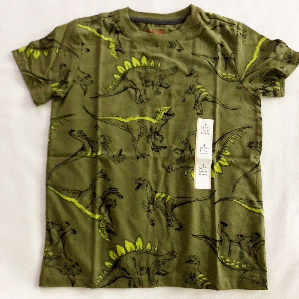 NWT 6/7 Boys Short Sleeve Dinosaur Dinosaurs Print - Picture 4 of 8